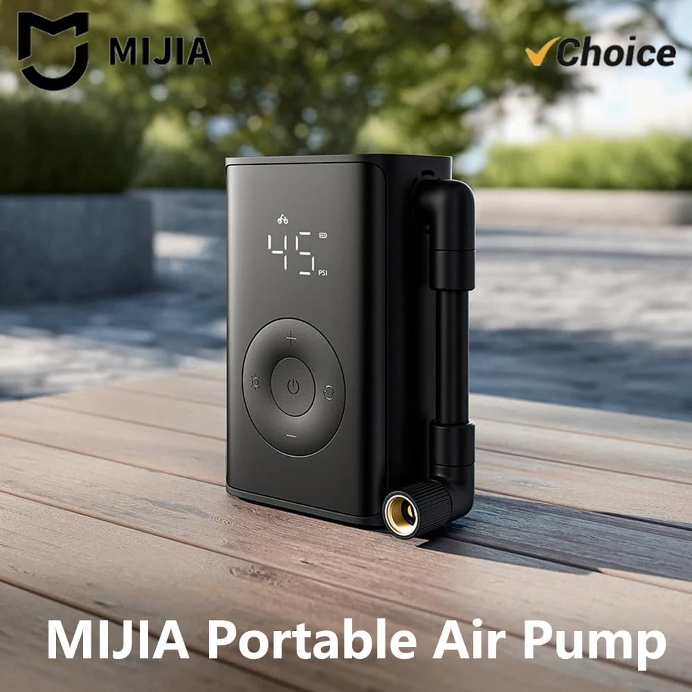 2025 MIJIA Pompa d'Aria Portatile 2000mAh 150psi Compressore Elettrico con Rilevamento Pressione Pneumatici, Gonfiatore Multifunzione per Auto e Bici CN
