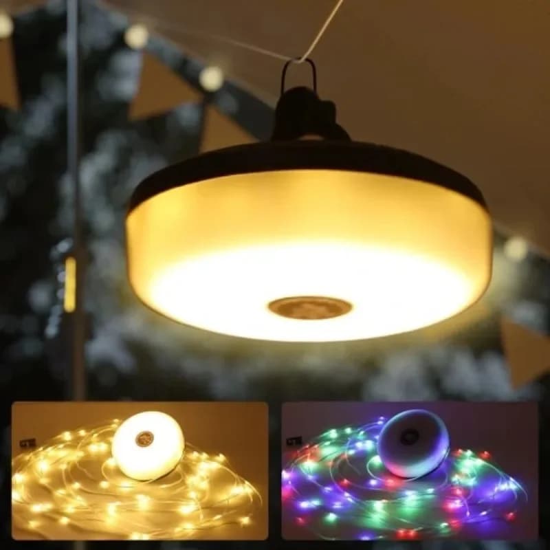 Luci da campeggio a LED da fata Lampade da tenda ricaricabili tramite USB Illuminazione natalizia portatile impermeabile per esterni da giardino