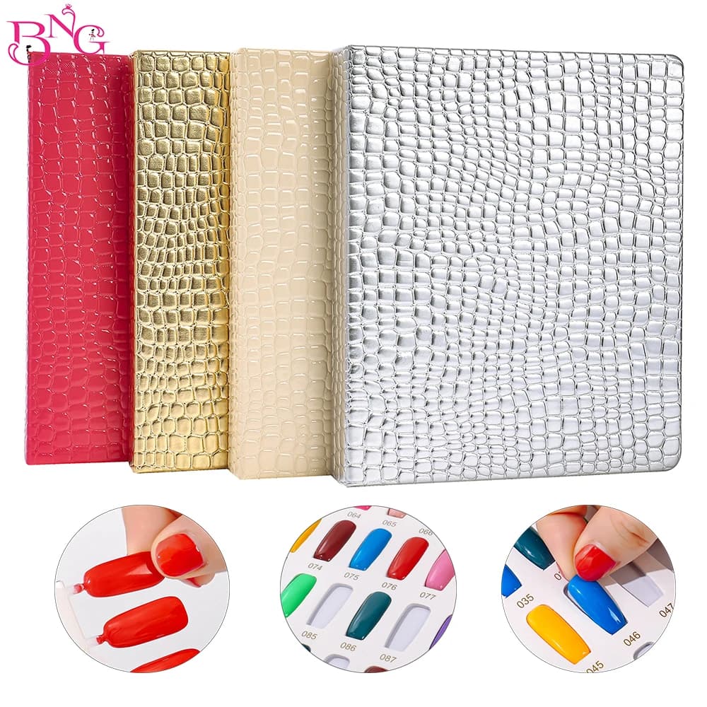 80 120 240 308 colors PU paper nails tips paper nail display model nail polish cover storage box Nail book display