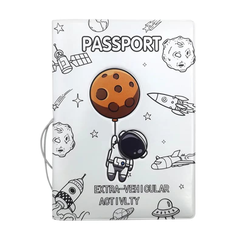New Astronauts Passport Cover 3D Stereo PVC Travel Wallet ID Address Holder Portable Boarding Travel Accessories