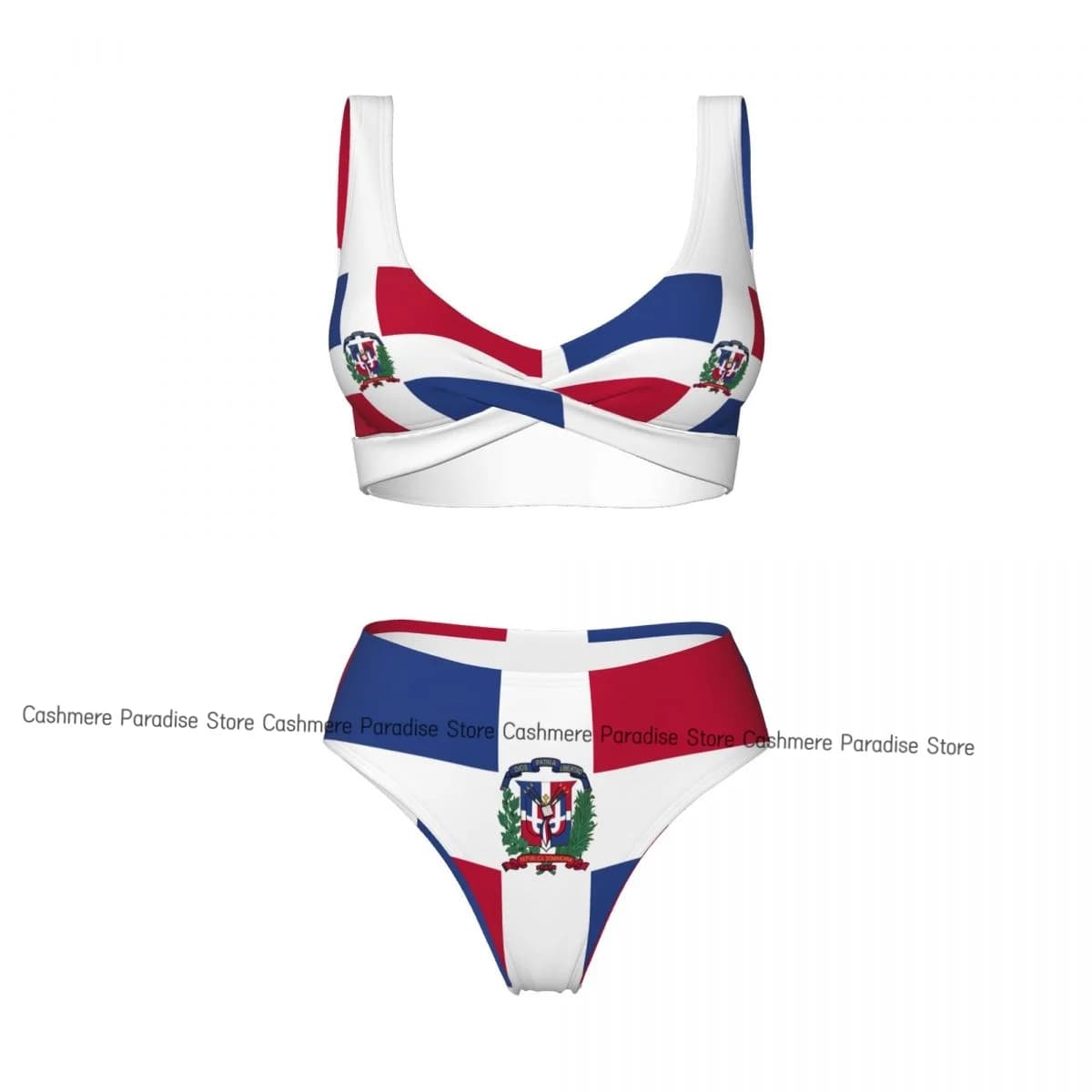 Il costume da bagno push-up con bandiera della Repubblica Dominicana, bikini sexy da donna, costume da bagno femminile