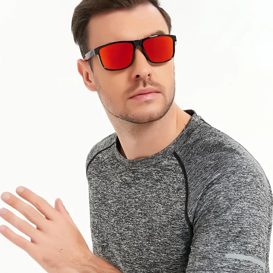 Vintage Square Yellow Night Vision Sunglasses for Men Women Driving Fishing Anti Glare Goggles Beach UV Protection Glasses