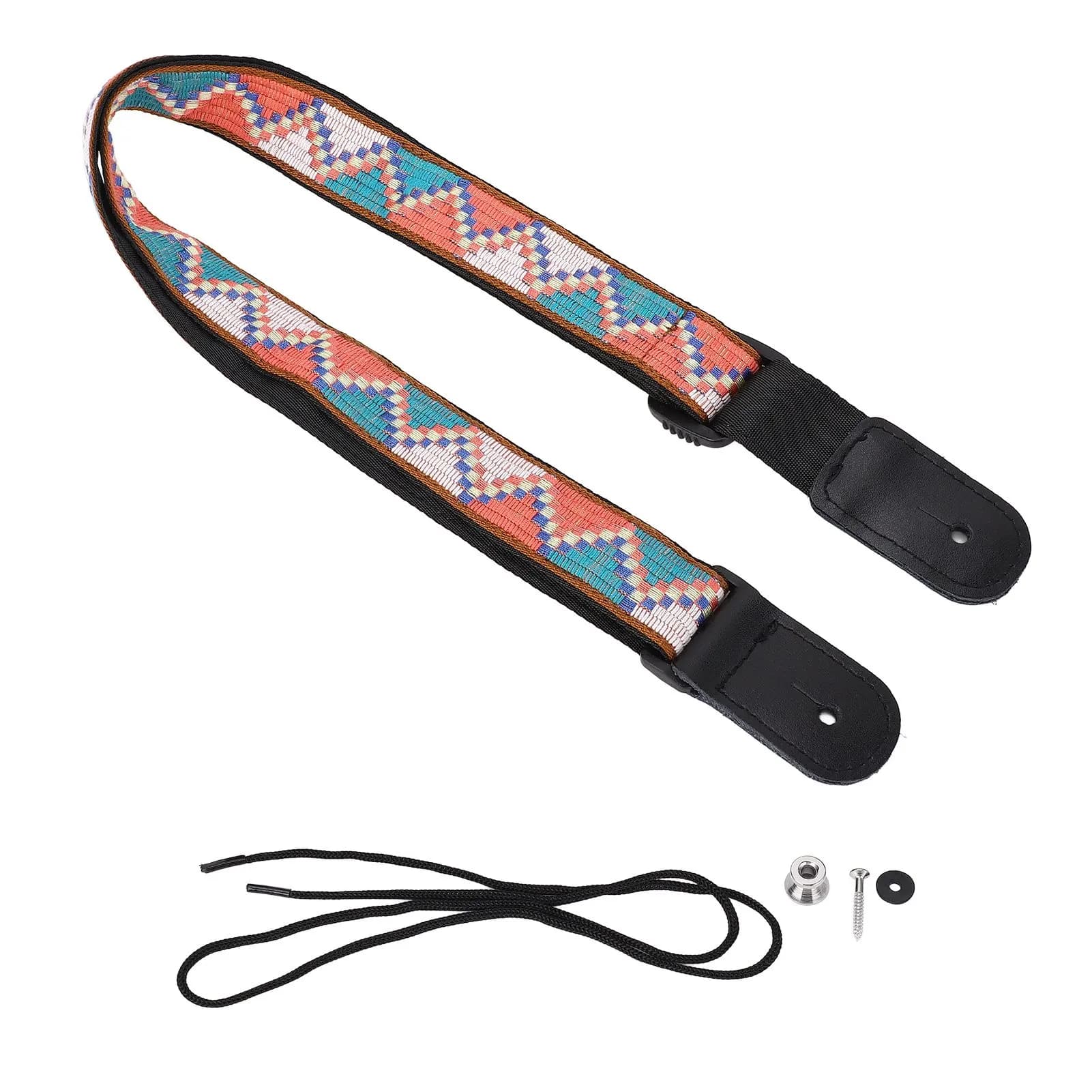 Ukulele Strap Length Adjustable Woven Nylon Uke Shoulder Strap Bohemian Ukulele Back Strap Easy Installation Ukulele Belt for