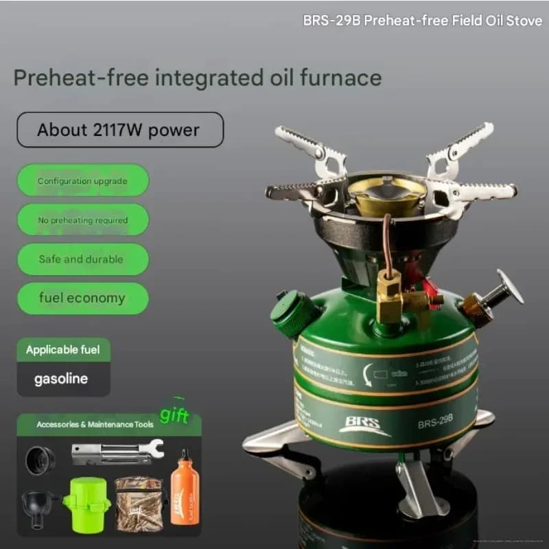BRS-29B Camping 2120W Integrated Oil Furnace Wilderness HikingGasoline Stove Stove AltitudeMini Portable Picnic Suitable High