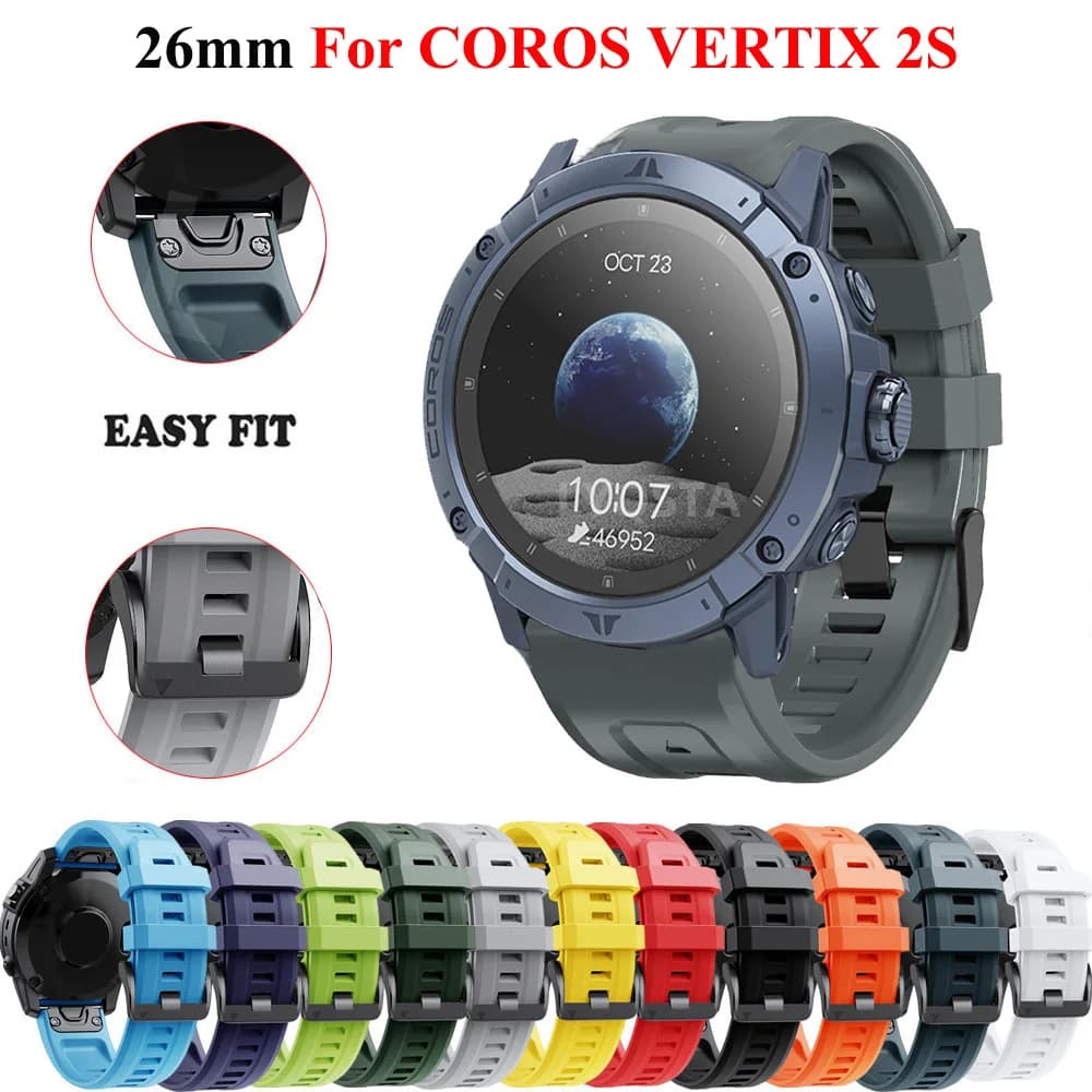 Nuovo cinturino sportivo in silicone morbido per COROS VERTIX 2S 22mm 26mm cinturino di ricambio a sgancio rapido accessori braccialetto