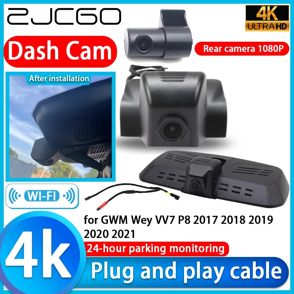 4K DVR camera for GWM Wey VV7 P8 2017-2021, Dash Cam UHD 2160P with Sony lens, Video Recorder 24h, Night Vision