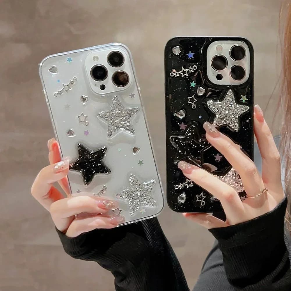 Luxury Glitter Shining Star Phone Case for IPhone16 15 14 13 12 11 Pro XS Max 8 7 Plus XR Shockproof Full Coverage Phone Cover