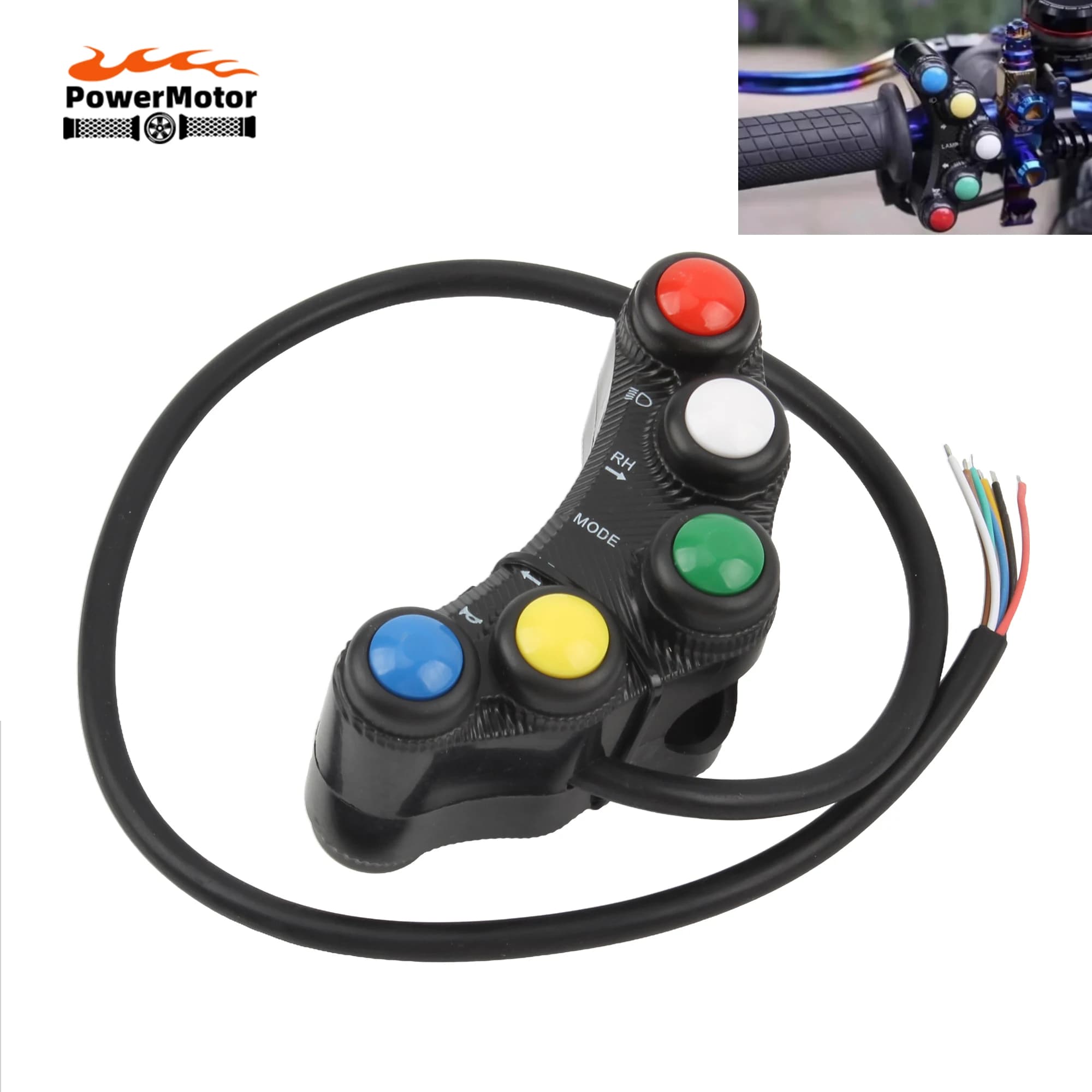 Motorcycle Control Switch Handlebar 7/8 "22mm Universal 7 Buttons for Headlight Direction indicator fendinebbia clacson motocross Dirt Bike