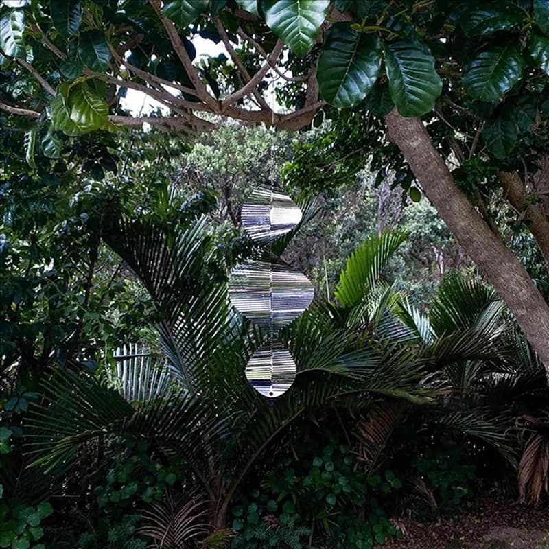 WORTHOWN-2X Outdoor Hanging Decorative Spiral Metal Wind Chime,3D Spiral Wind Chime Garden Backyard Hanging Decoration