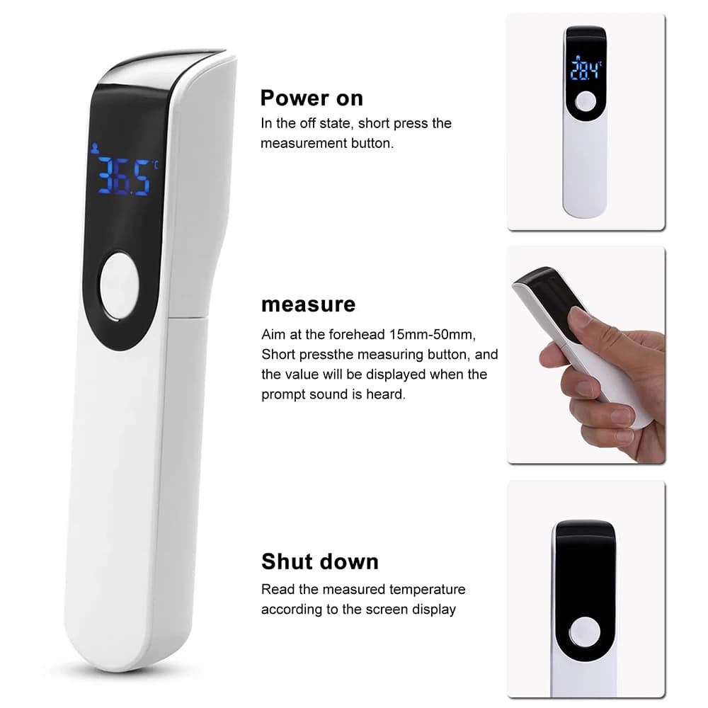 Non-Contact IR Forehead Thermometer Portable Temperature Detector OR Fingertip Pulse Oximeter SpO2 PR Blood Oxygen Saturation