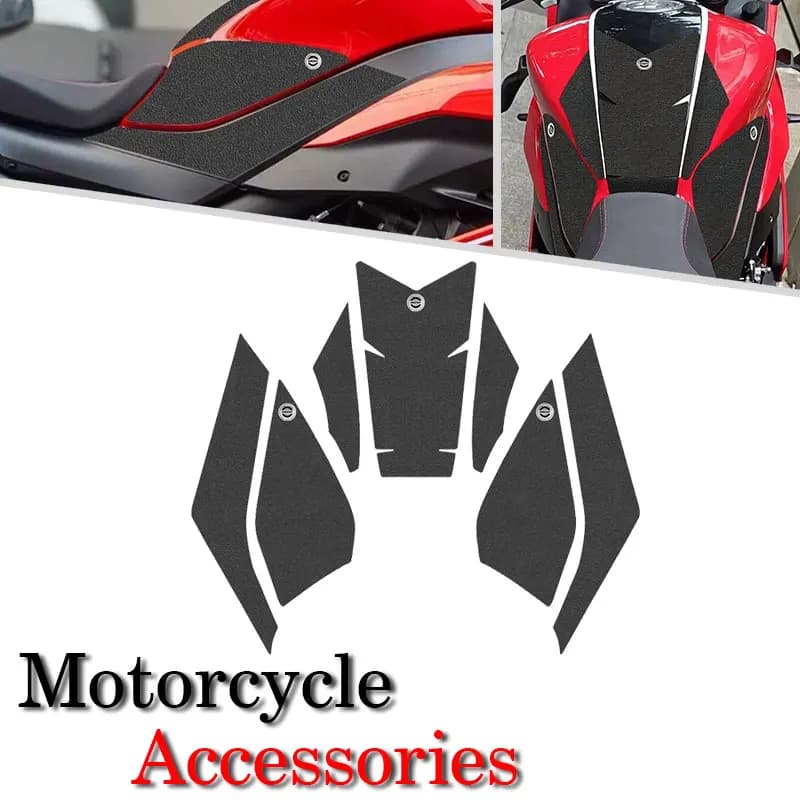 Nuovo Pad Antiscivolo Laterale per Serbatoio Carburante, Protezione Ginocchia, Adesivo Antiscivolo 3M Nero per Moto QJMOTOR SRK800RR GSR800 SRK600RS