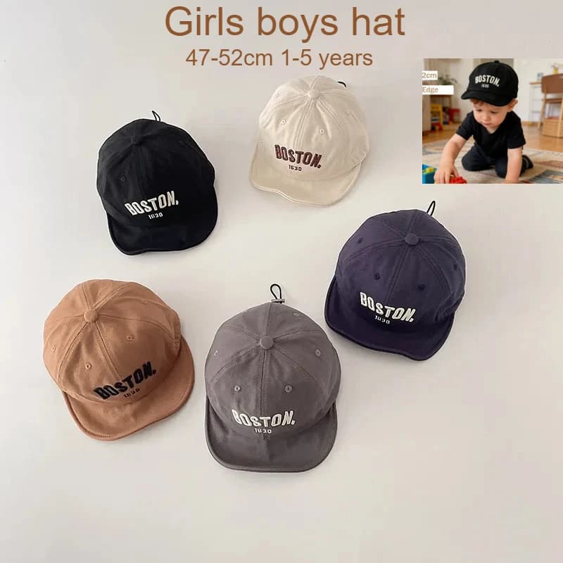 Cappello per Bambini Primavera Estate 47-52cm 1-5 Anni, Berretto con Lettere e Visiera Morbida, Cappellino da Baseball per Bambini e Bambine, Cappello da Sole