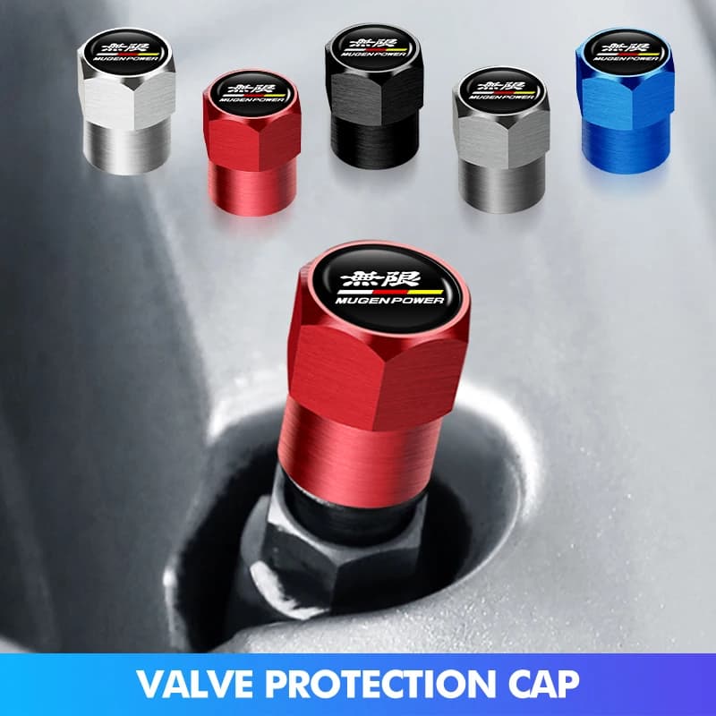 4PCS Car Tire Stem Valve Cap Airdust Waterproof Wheel Tire Valve Rim Stem Cover For Honda Mugen Vezel Accord Fit City Legend CRV