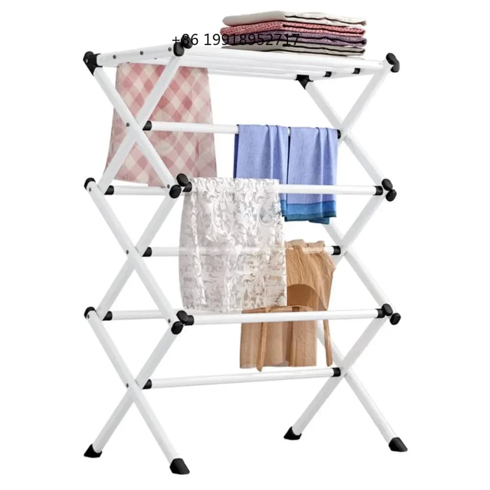 Retractable Floor Rack Hanger Coat Rack Multi-ayer Clothes Drying Rack Clothes Horse Home Drying Room Organizer Shelf
