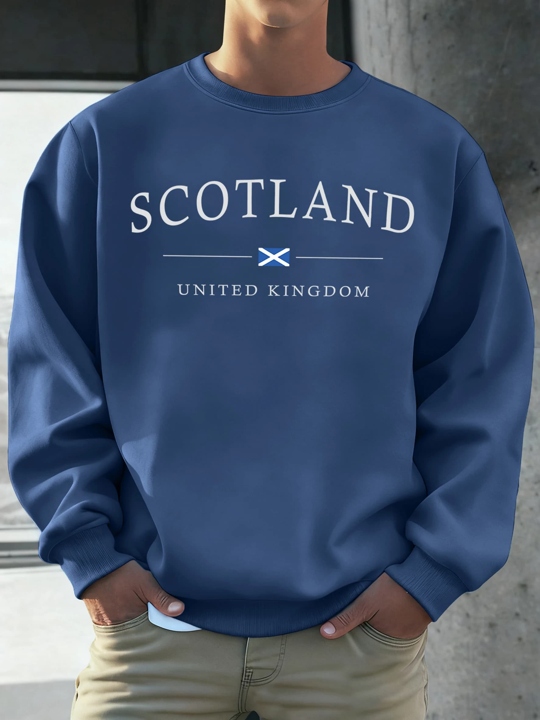 Scozia Regno Unito Stampe Felpe da uomo in pile morbido Pullover Street Oversize Sportswear Autunno Casual Abbigliamento unisex