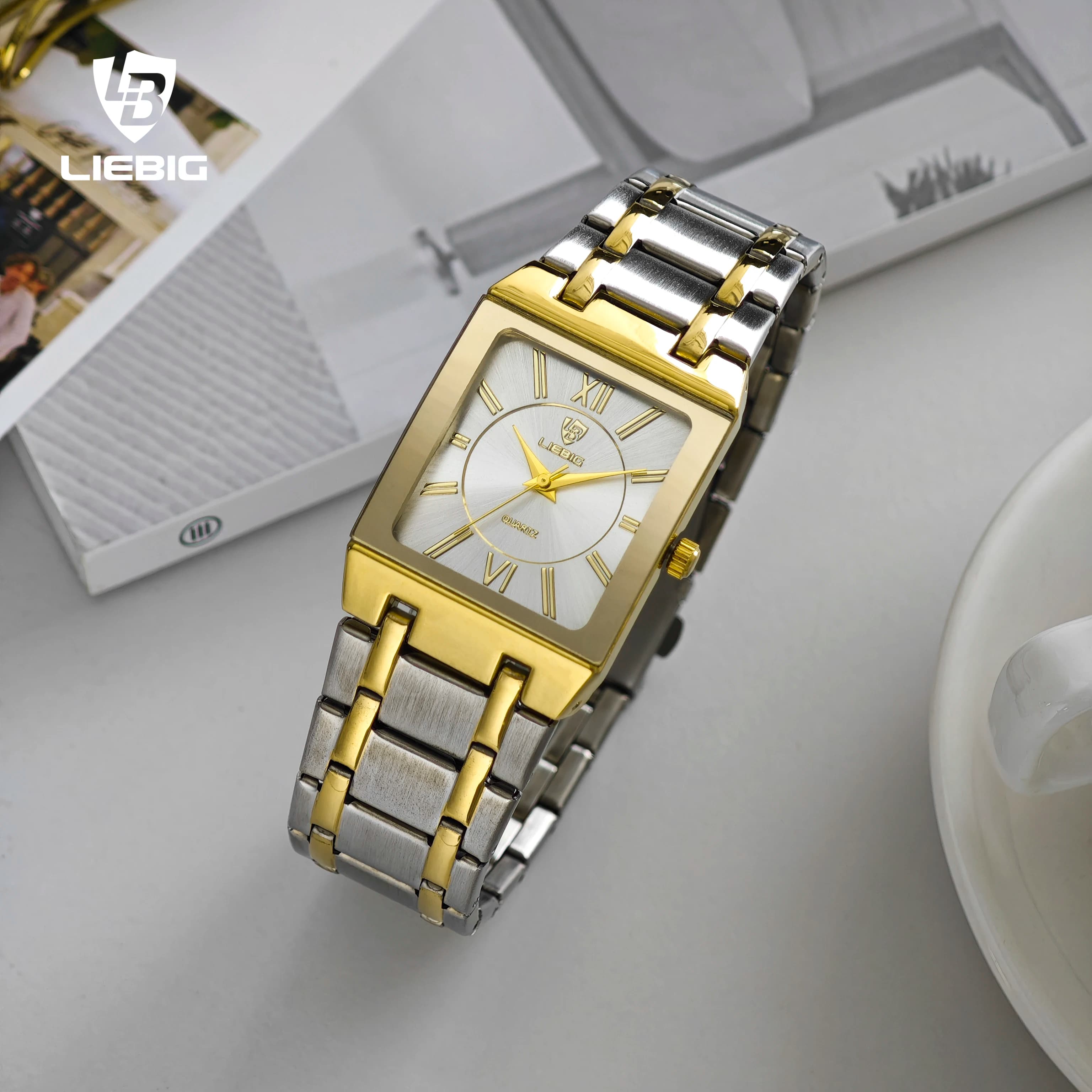 LIEBIG Luxury Quartz Wristwatches Fashion automatic women's watches Stylish stainless steel strap Men's watch Reloj Mujer
