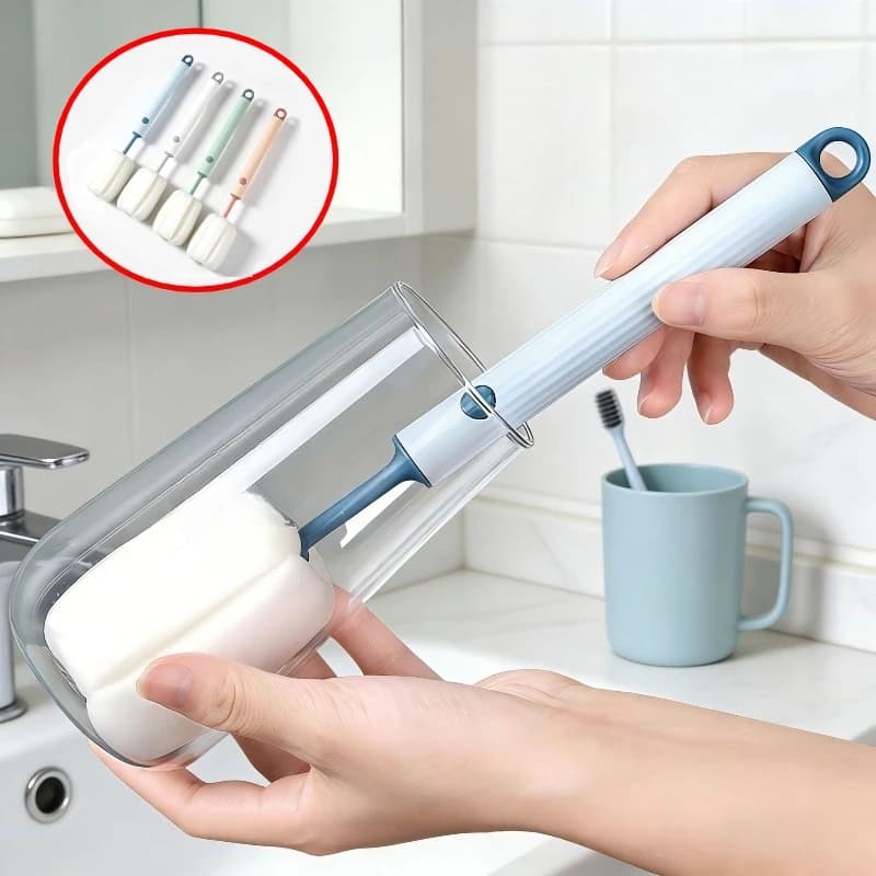 1PC Long Handle Insulated Mug Water Bottle Cleaning Brush Removable Cup Bottle Cleaning Sponge Brush
