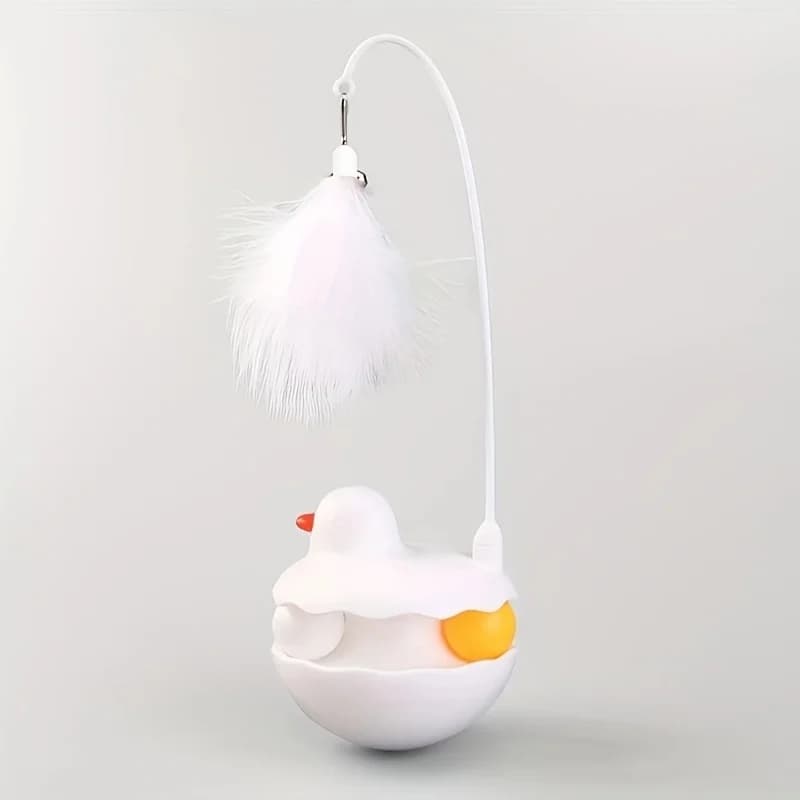 Little Duck Tumbler Cat Toy Self-Entertainment Detachable Washable Cat Wand Feather Bell Cat Pet Toy, Without Battery