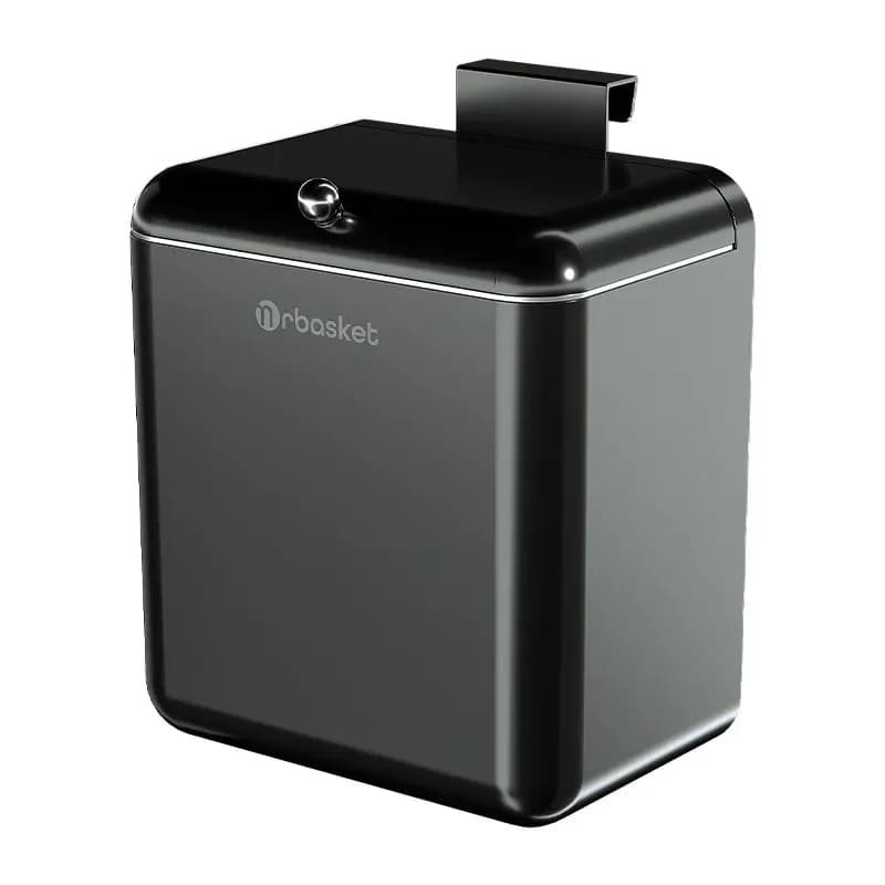 Wall Mounted Kitchen Trash Can Large Capacity Covered Hanging Waste Bin Countertop Food Garbage Bucket No Bend Sanitary