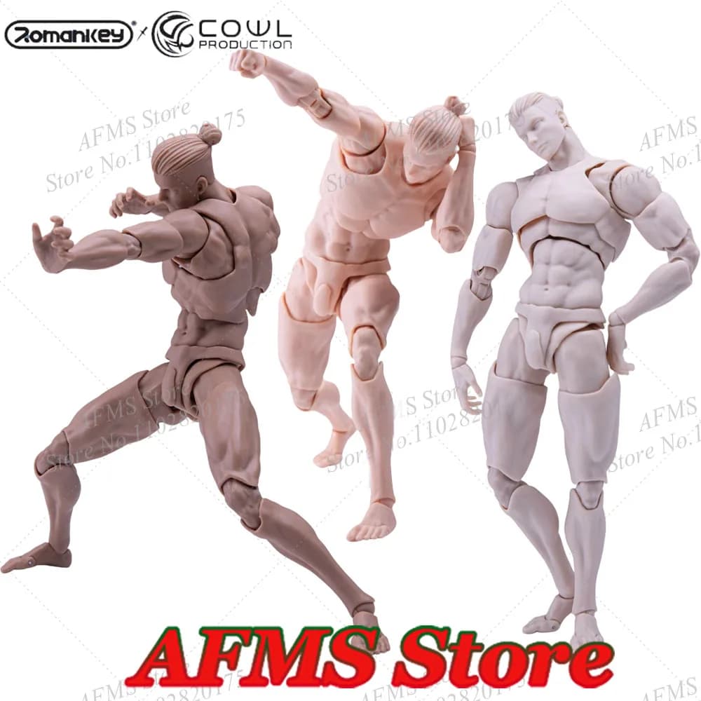 Romankey X COWL Scala 1/12 Corpo articolare super flessibile 16,5 cm Arti marziali muscolari forti Kung Fu Boy Action Figure Giocattoli di modello