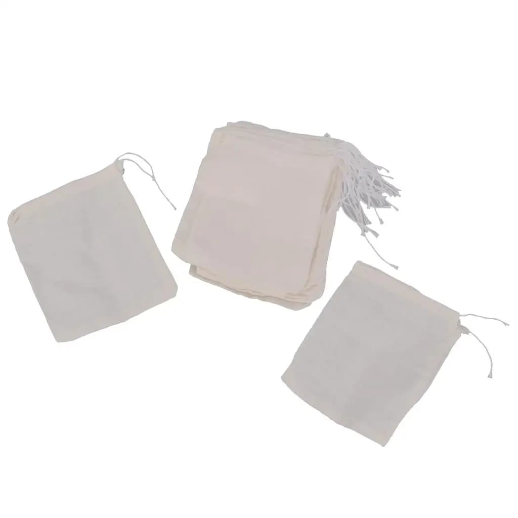 Cotton Muslin Drawstring Bags Reusable Filter Bag Multi Purpose Strainer Pocket for Tea Coffee and Spices