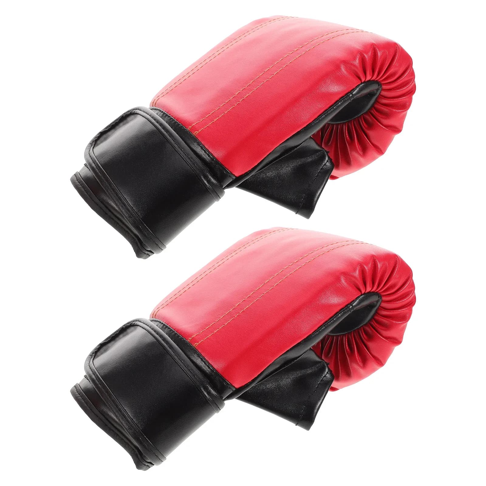 1 paio di guanti da boxe rossi a mezze dita in materiale PU per adulti e bambini, arti marziali, kickboxing, muay thai, sparring, allenamento in palestra