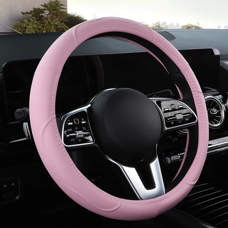 Anti-slip leather cover for cars Universal cover for cars Fashion style 38 cm Pink