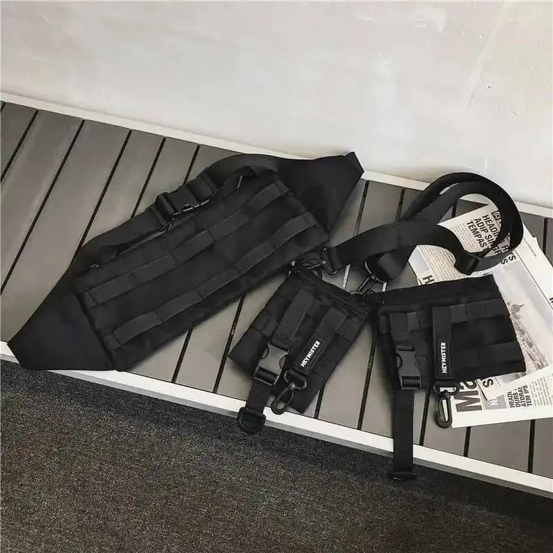 UMI MAO Multi Pocket Funzione tattica Marsupio da uomo Techwear Borsa per telefono casual Borsa da cintura pettorale Hip Hop da corsa all'aperto Femme