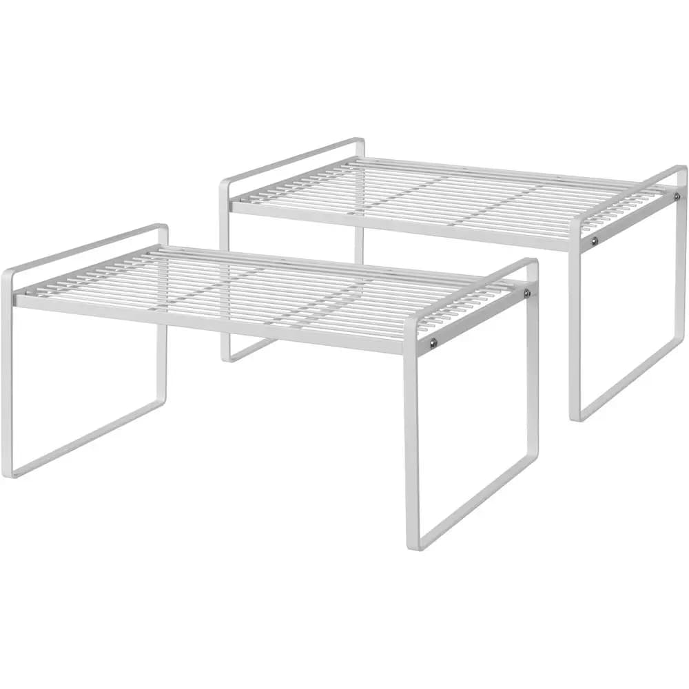 Organizzatore per Armadietto da Cucina, Scaffale Salvaspazio Impilabile Resistente alla Ruggine per Dispensa, Bagno, Camera da Letto, Ufficio, Tavolo, Scrivania