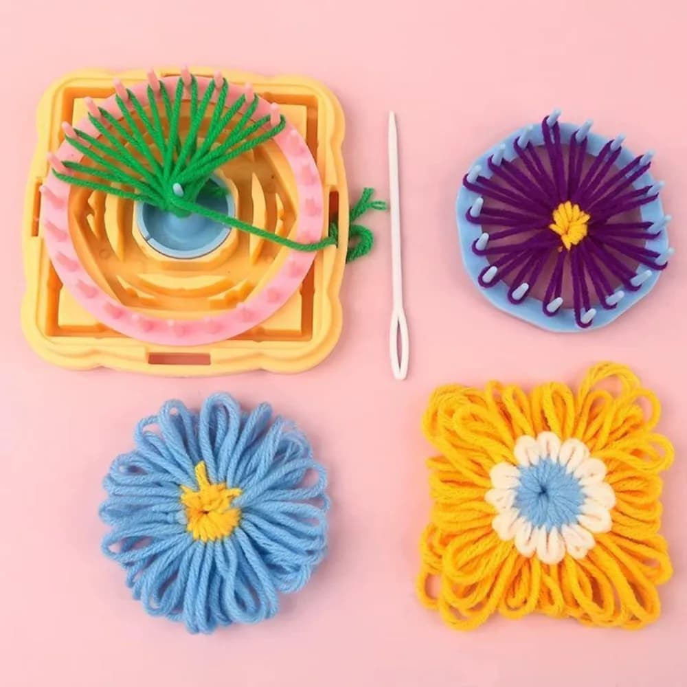 Creative DIY Weaving Craft Kit Lightweight Plastic Loom Tool Set Beginner Friendly Handcraft Accessories for Knitting Flowers