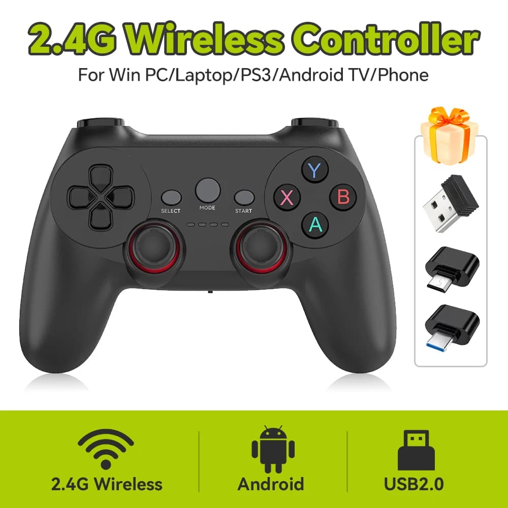 Controller wireless 2.4G per PC Windows/laptop/PS3/TV Android/telefono/console di gioco Joystick preciso USB 2.0 Plug and Play No Lag