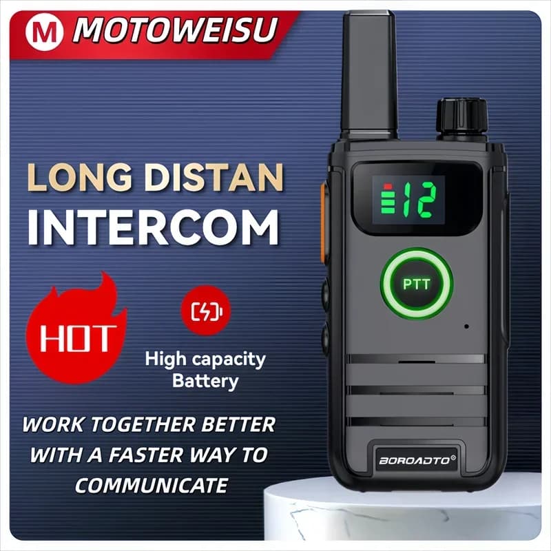 Handheld Walkie Talkie 16-Channels Two-Way Radio Portable Intercom with Extended Battery Life Clear Audio And Strong Signal for