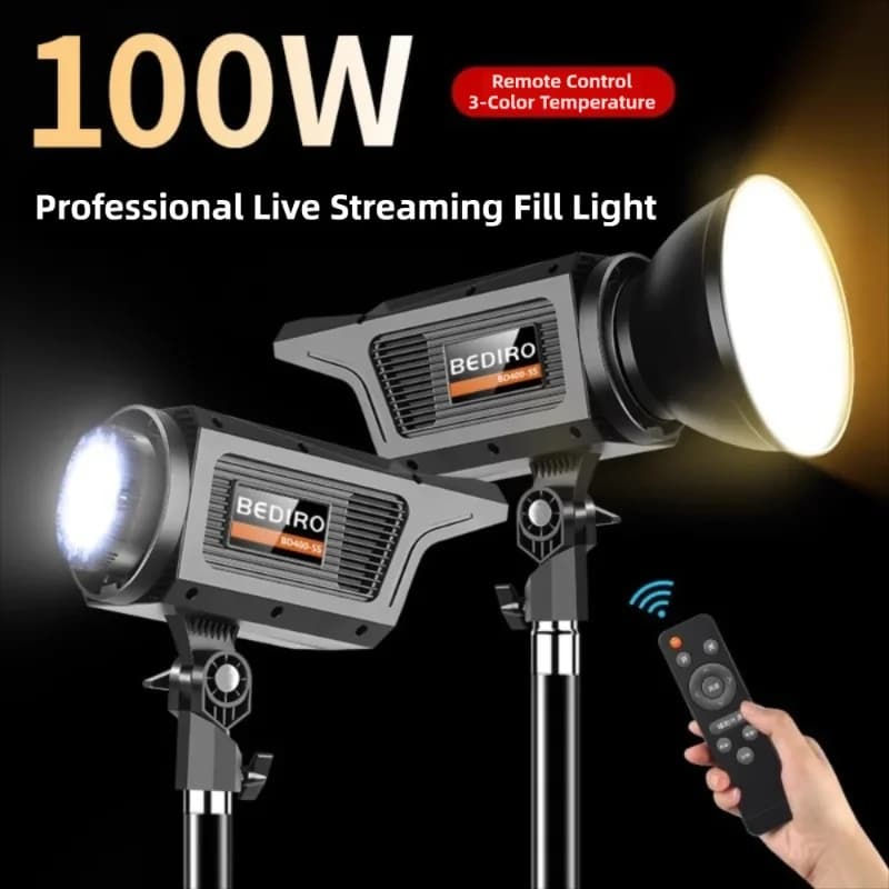 Luce flash da studio da 100 W Bowens Mount 6500K Lampada modellante a LED Angolo di regolazione Luce fotografica per il prodotto