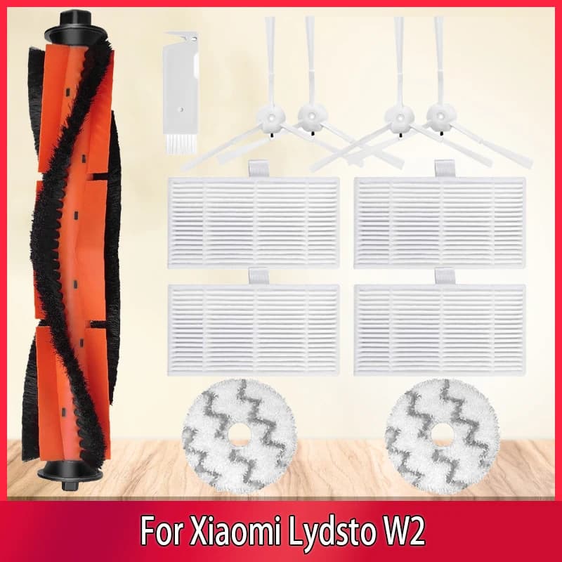 Roller Side Brush Hepa Filter Mop Rag Cloth For Xiaomi Lydsto W2 Robot Vacuum Cleaner Spare Parts Accessories