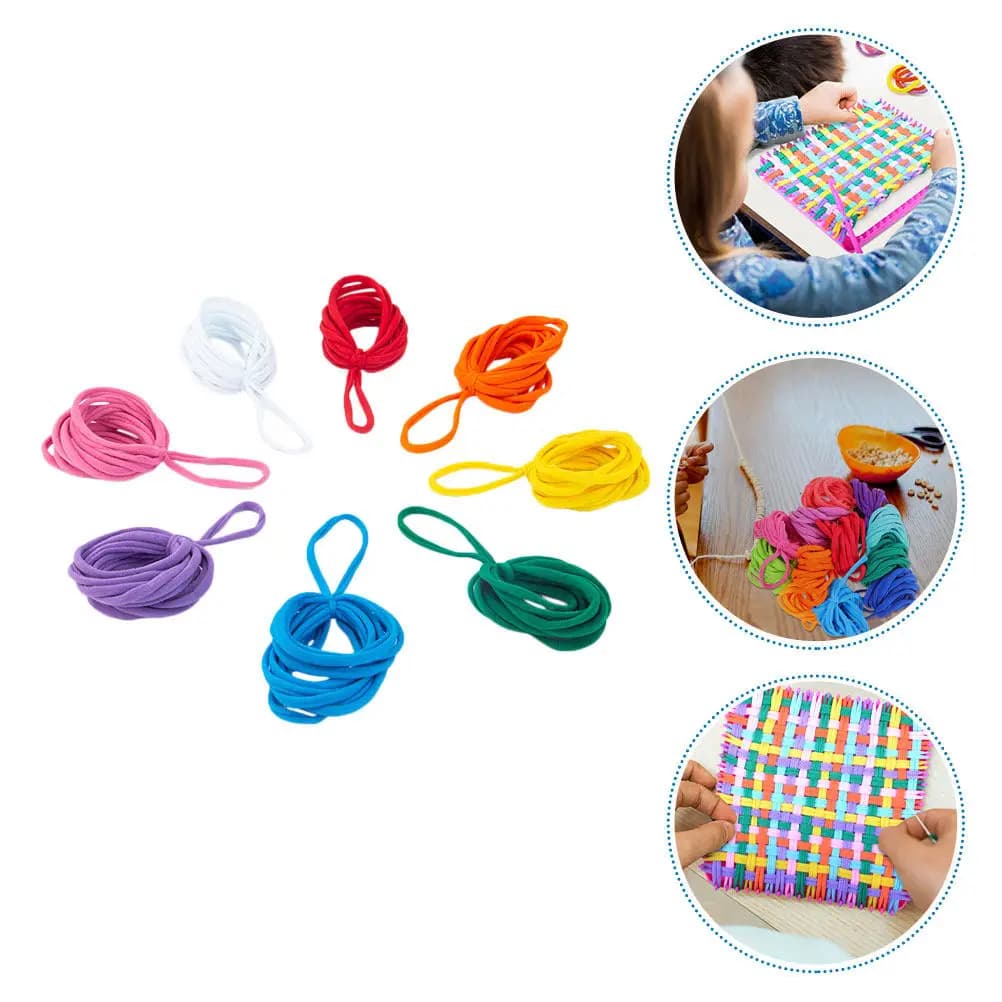 96Pcs Potholder Weaving Loom Loops Multicolor Elastic Braided Cord DIY Craft Supplies Kids Adults Loop Braiding Ring Coaster