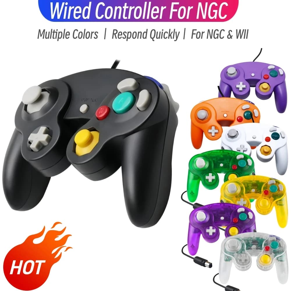 Gamepad Multicolore per GameCube, Controller Cablato, Joystick per Console di Gioco NGC, Accessori