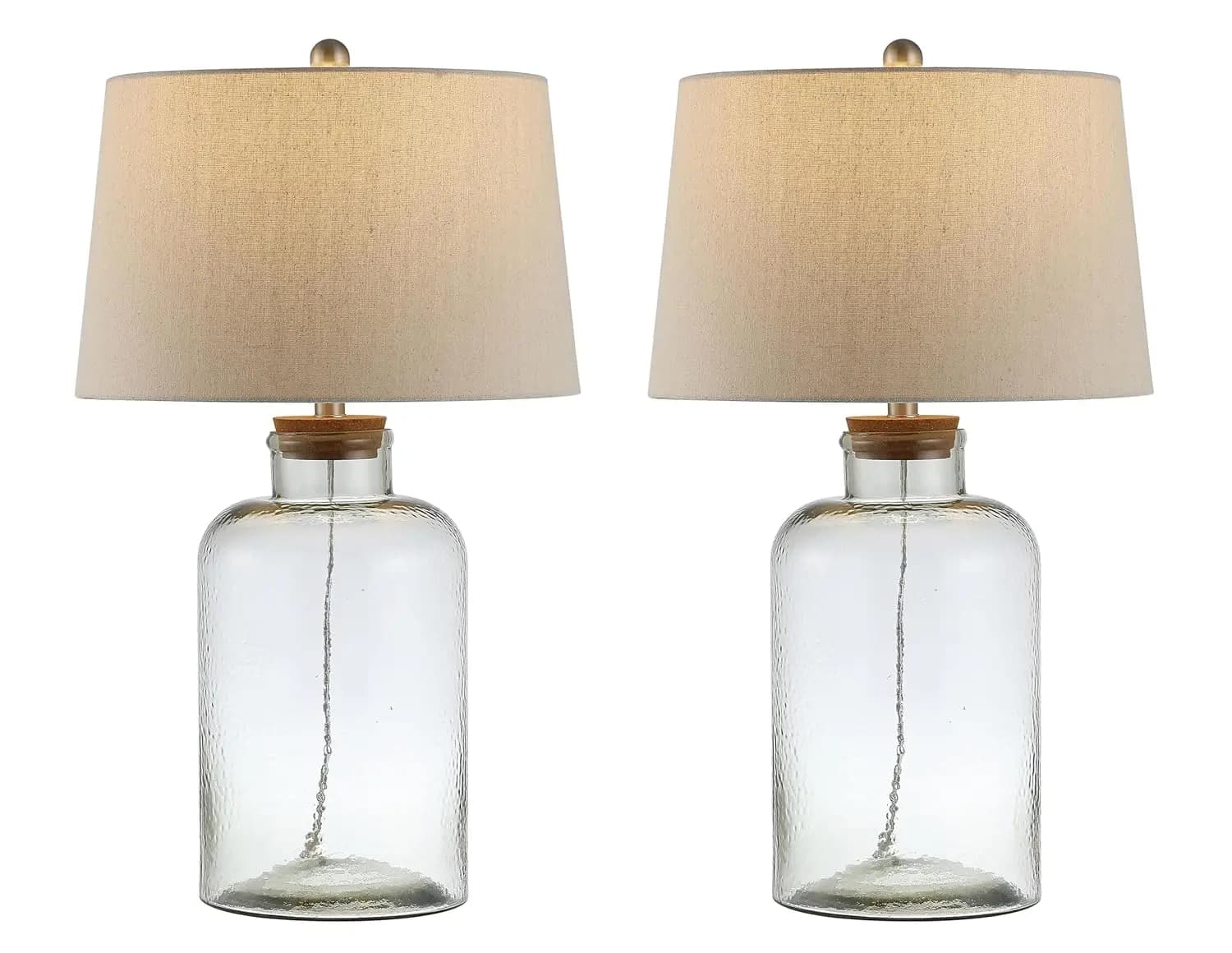 Collezione Lighting Caden, Lampada da Tavolo in Vetro Trasparente da 28 Pollici per Camera da Letto, Soggiorno, Ufficio, Scrivania, Comodino, Personalizzabile