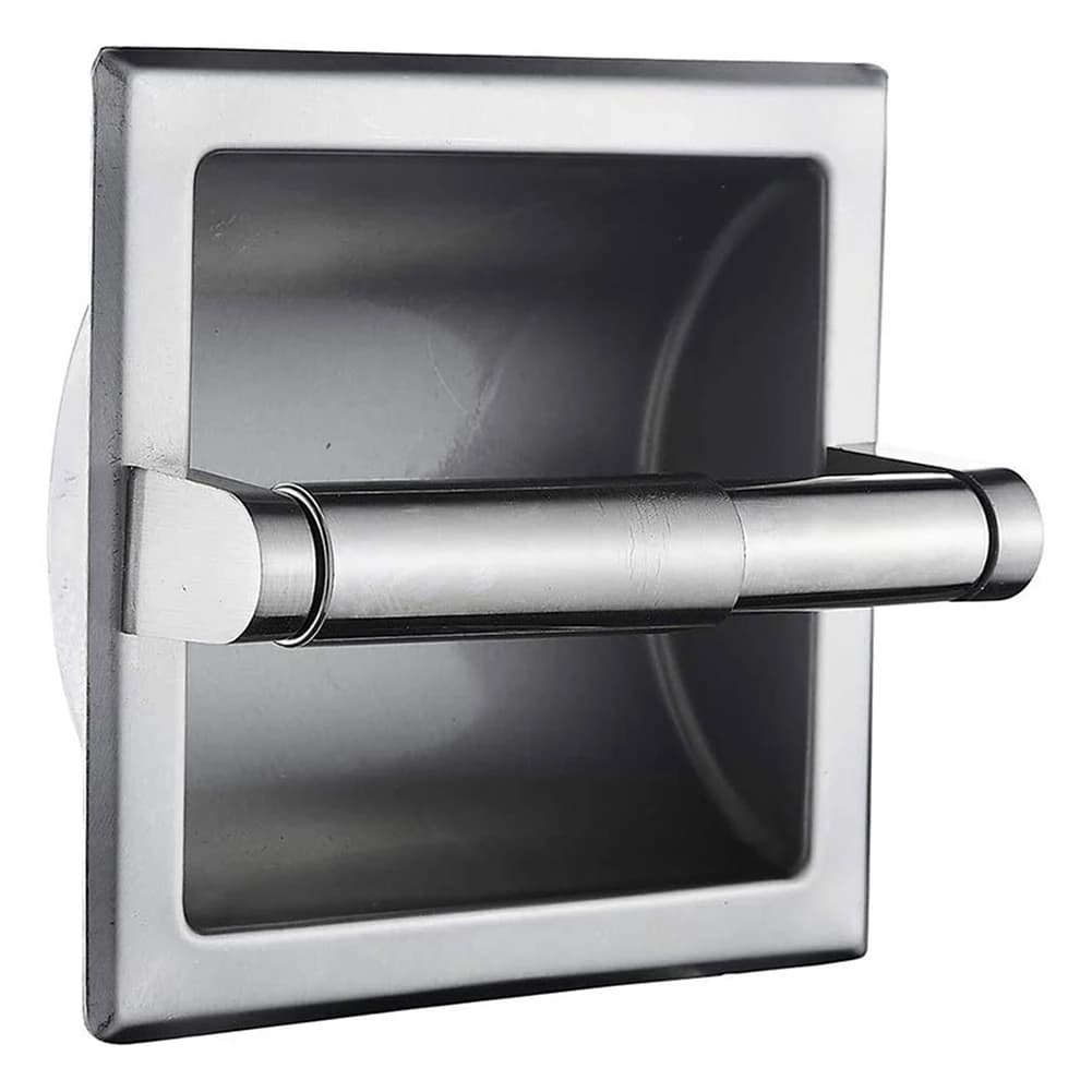 Portarotolo da Parete Incassato in Acciaio Inossidabile, 15,5x4,8cm, Accessorio per Dispenser di Carta Igienica da Bagno