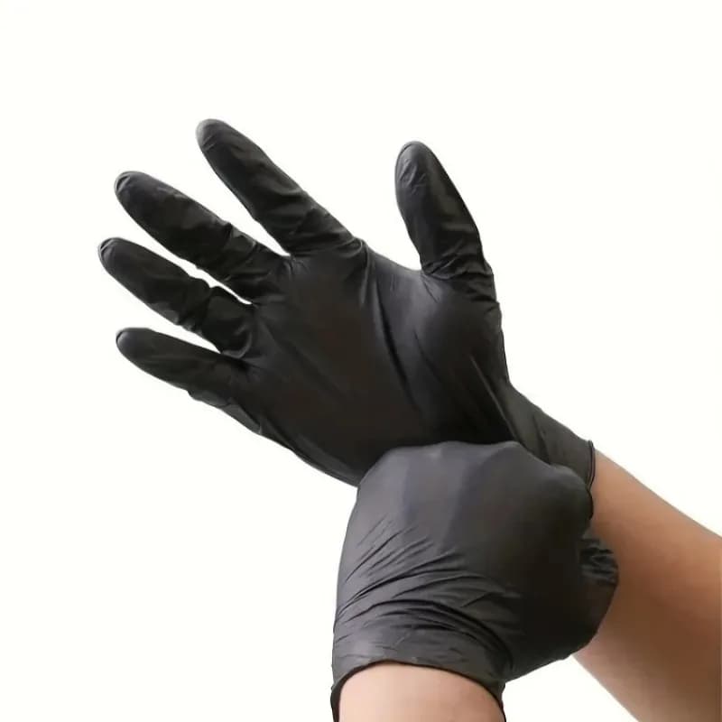 20-50 Pezzi Guanti Monouso in Nitrile Verde, Arancione e Nero, Senza Lattice, Sicuri per Alimenti, Impermeabili e Resistenti per Cucina e Casa