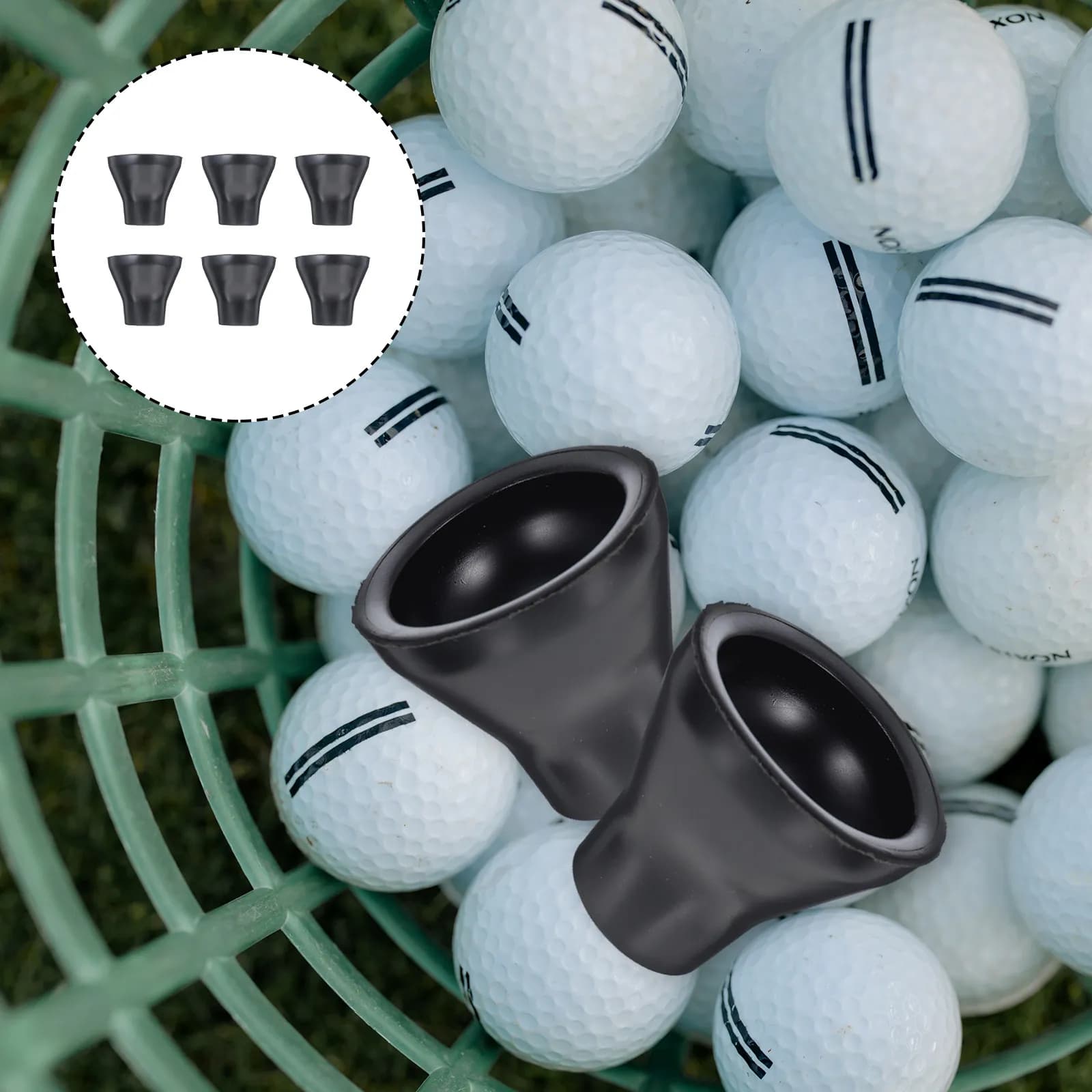 Set di 6 Raccoglipalline da Golf Professionali con Clip per Putter, Design Ergonomico in Gomma, Facile da Usare