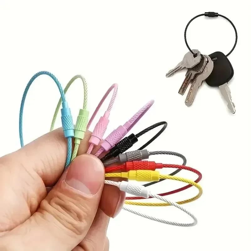 10 piece colored stainless steel wire luggage label clip, durable and easy to install, perfect for travel and everyday use