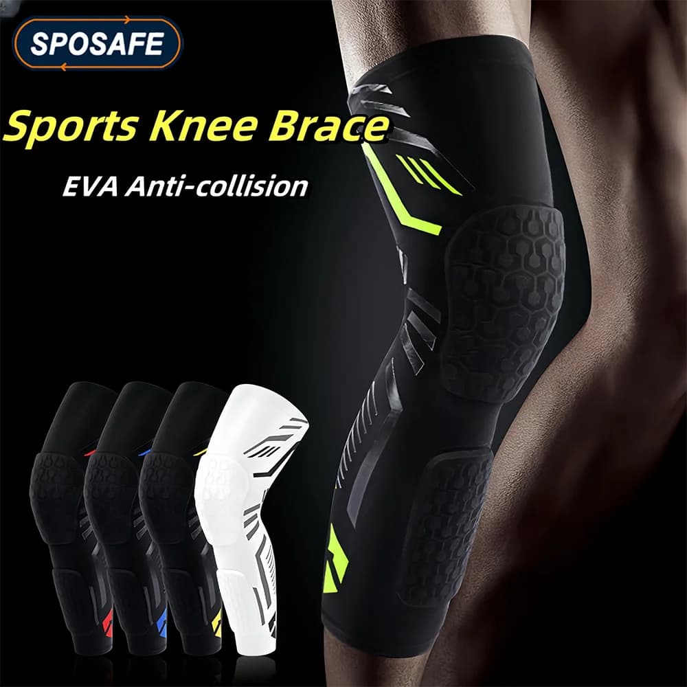 Ginocchiera sportiva anticollisione in EVA, maniche di compressione per gambe, protezione per giovani adulti, calcio, basket, pallavolo, corsa