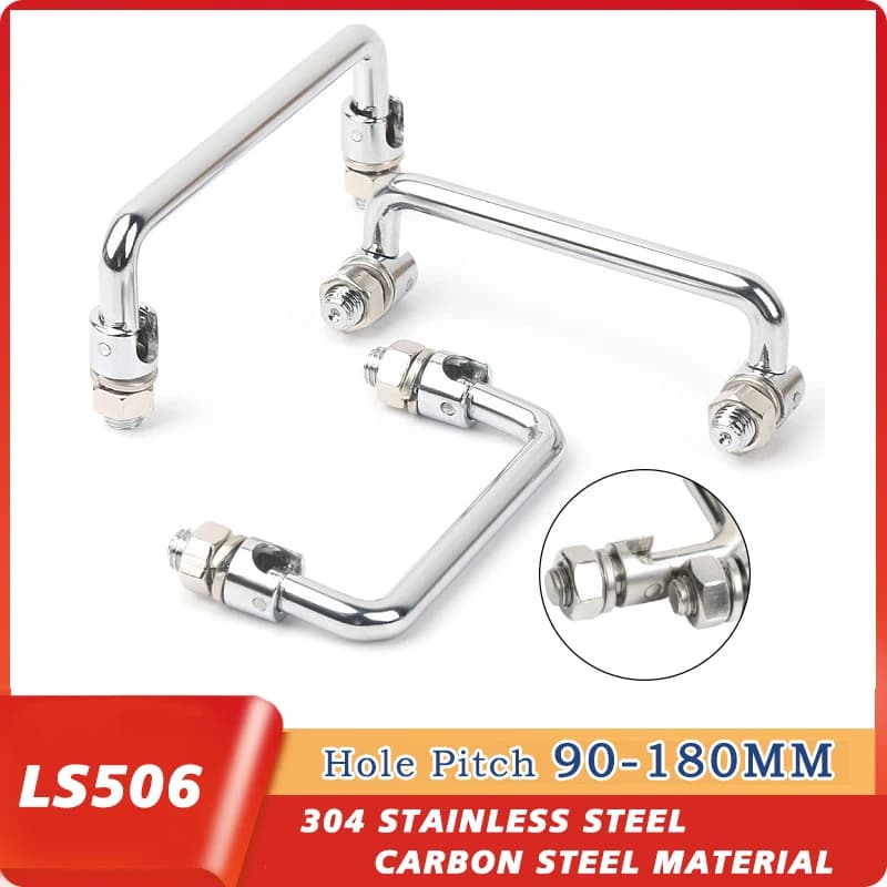 Handle for Drawers and Cabinets of 90mm-180mm Steel, 1 Piece, for Doors and Kitchen Cabinets, with Orientable Fixing Hole