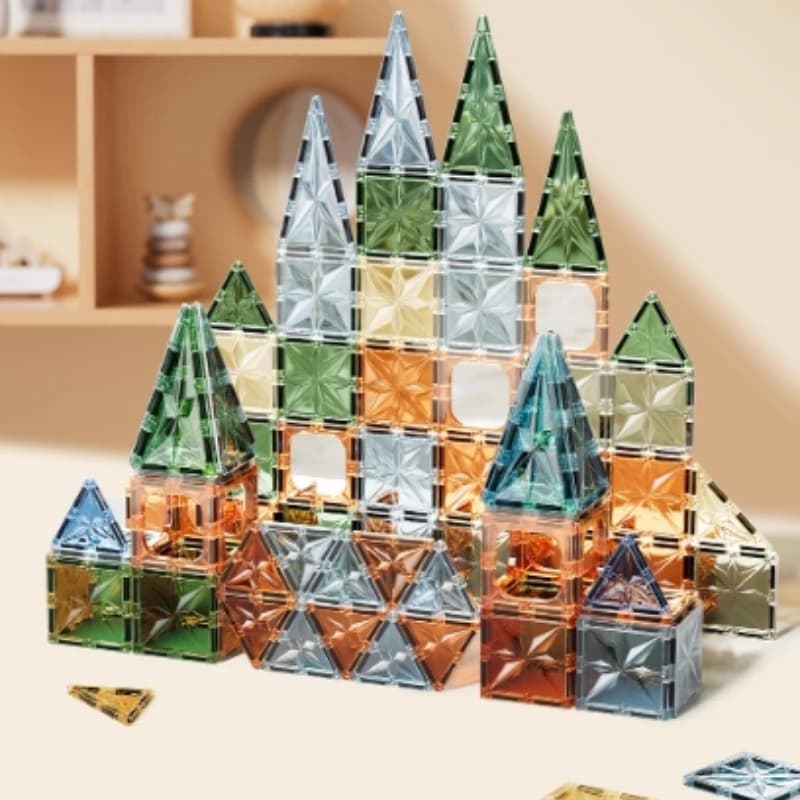 Piastrelle magnetiche Blocchi puzzle a tema naturale Giocattoli magnetici 3D per bambini Forte nucleo in ABS Rinforzato a doppio strato Sicuro