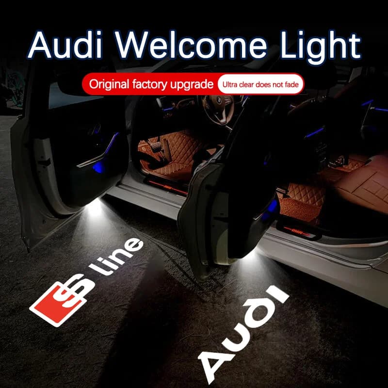 Luce di benvenuto a LED per portiera con proiezione laser per Audi Sline S3 S4 S5 S6 S7 RS Quattro Q7 Q5 A6 Accessori decorativi per auto