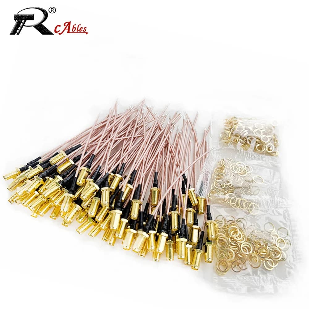 1PC PCB Pigtail a RP SMA Maschio SMA Femmina Dritto Adattatore da 90 Gradi RF Coassiale RG178 Cavo Pigtail WIFI Antenna di Estensione