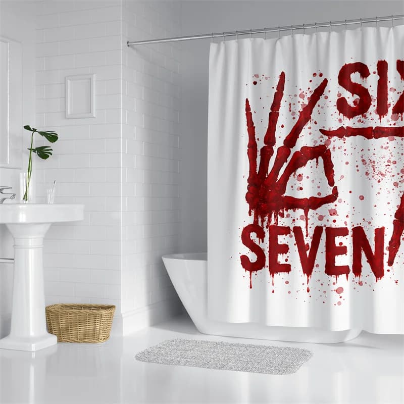 Gaslight Gatekeep Girlboss Spooky Halloween 67 Skeleton 67 Set tenda da doccia con occhielli e ganci per l'arredamento del bagno