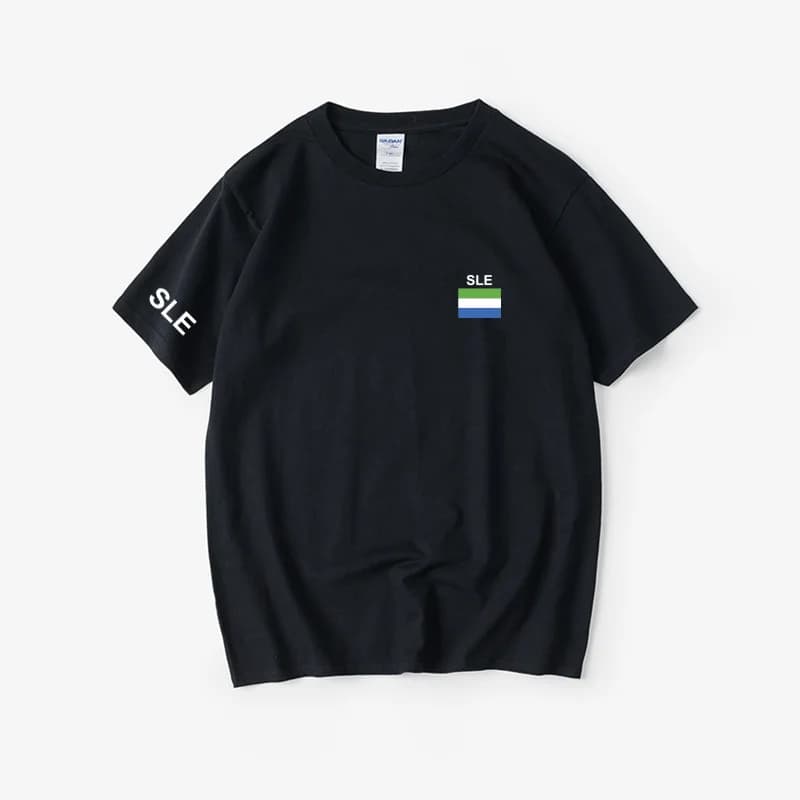 Training T-shirt for Sierra Leone Football Team, Short Sleeve, Round Neck, Cotton, Casual, for Men and Women