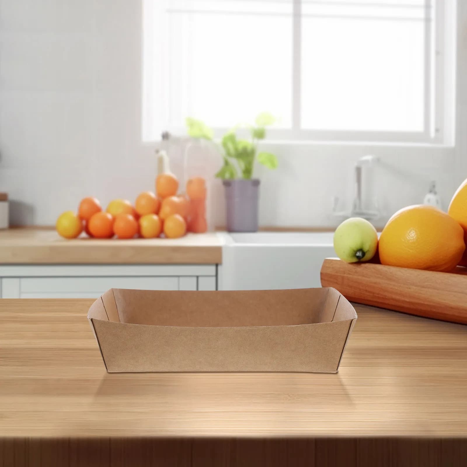 50Pcs Kraft Paper Food Boxes Paper Sandwich Containers Hot Dog Holders for Picnic Takeout Bbq Snack Food Packaging