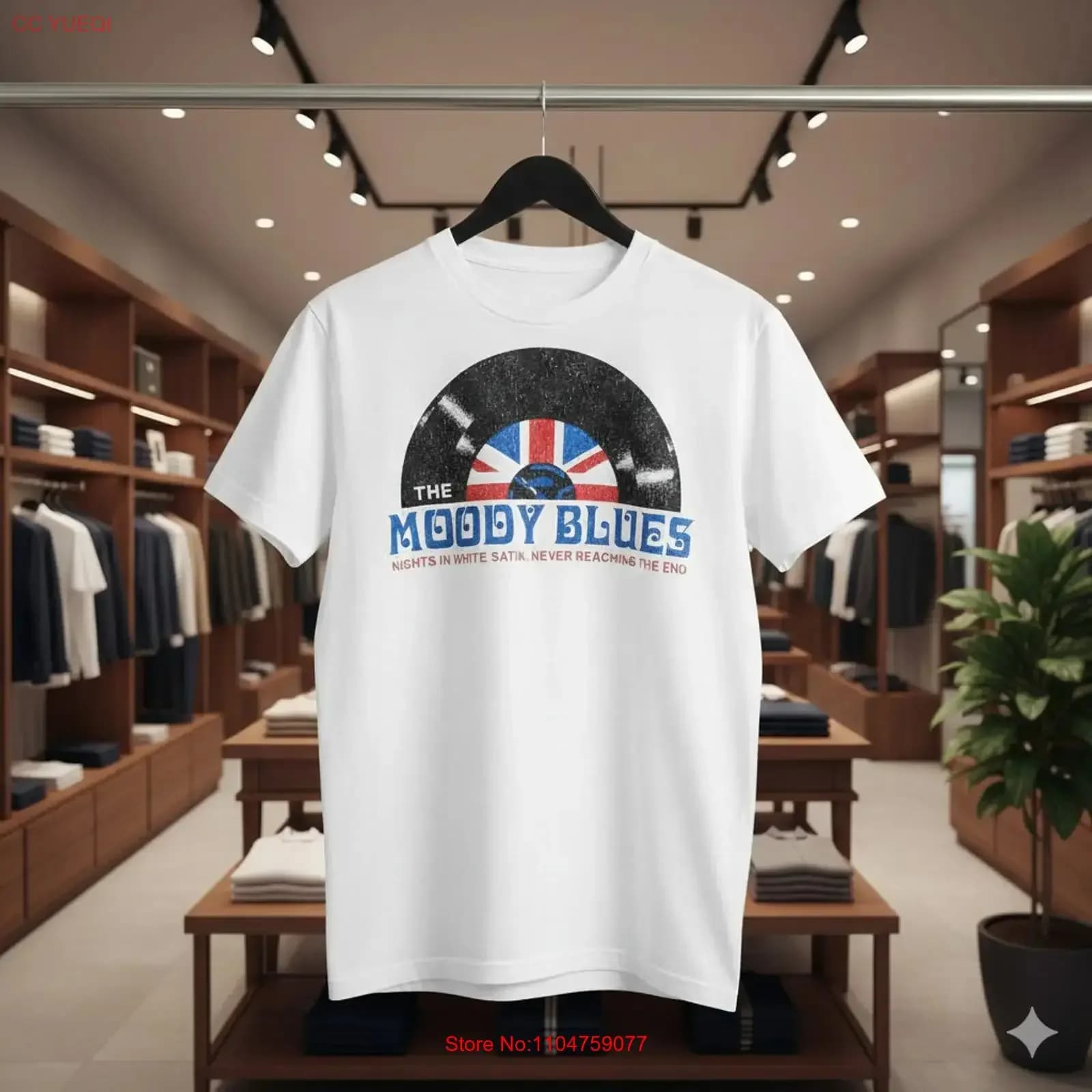 Maglietta con logo The Moody Blues Rock Band Target, bianca, vintage T720, effetto lavato, traspirante, leggermente maschile, comoda, casual.